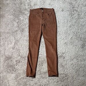 White House Black Market Coated Denim Brown Slim Fit Pants